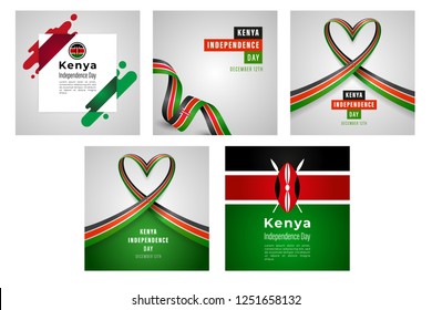 Illustration Of Kenya Independence Day Banner Or Poster Design Set With National Flag Color Theme Background.