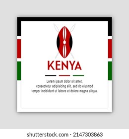 Illustration Of Kenya Independence Day Celebration With National Emblem And Flag Of Kenya.