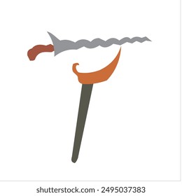 Illustration of a keris and its container, a typical Central Javanese keris