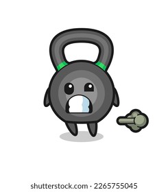 the illustration of the kettleball cartoon doing fart , cute style design for t shirt, sticker, logo element