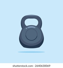 illustration of kettlebell, barbell or dumbbell weight with handle, bodybuilding or sports