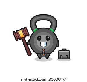 Illustration of kettlebell mascot as a lawyer , cute style design for t shirt, sticker, logo element