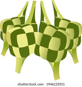 An illustration of Ketupat vector ready for Eid Al-fitr,eid mubarak traditional .vector ketupat.icon vector , Isolated white no background..