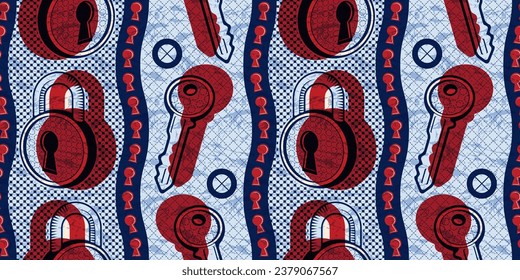 illustration of a key, African Tribal Abstract Vibrant Textile Art, Inspired Art for Modern Fashion Statements, Creation with Vibrant Colors, Ethnic Motif, Artwork with Cultural Fusion