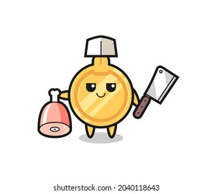 Illustration of key character as a butcher , cute design