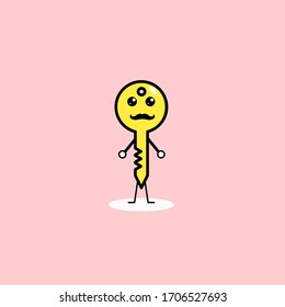 An illustration key character with moustache simple vector