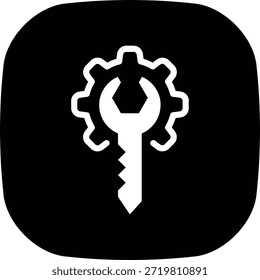 Ilustración de una llave con un engranaje para un acceso seguro