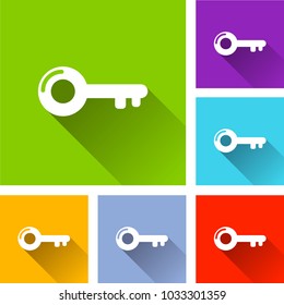 Illustration of key icons with long shadow
