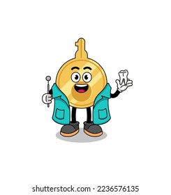 Illustration of key mascot as a dentist , character design