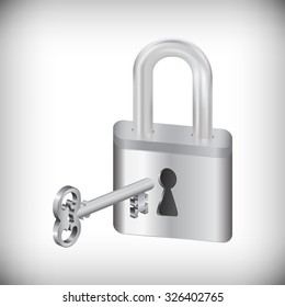 Illustration of key and padlock with keyhole