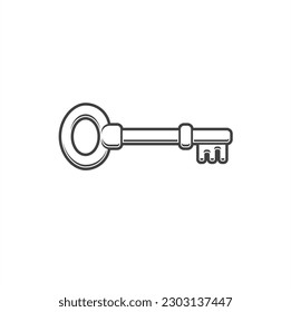 illustration of key, security tool, vector art.