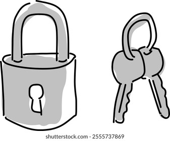 Illustration of a key for security vector image