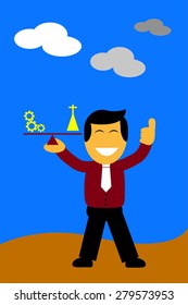 illustration, key for success is balancing between work and pray