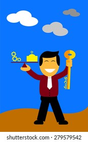 illustration, key for success is balancing between work and pray
