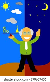 illustration, key for success is balancing between work and pray 