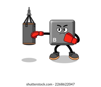 Illustration of keyboard B key boxer , character design