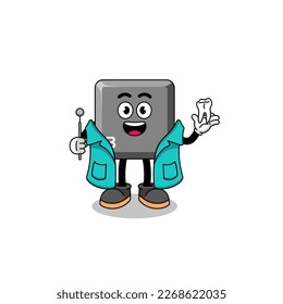 Illustration of keyboard B key mascot as a dentist , character design