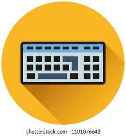 Illustration of keyboard circle yellow flat icon