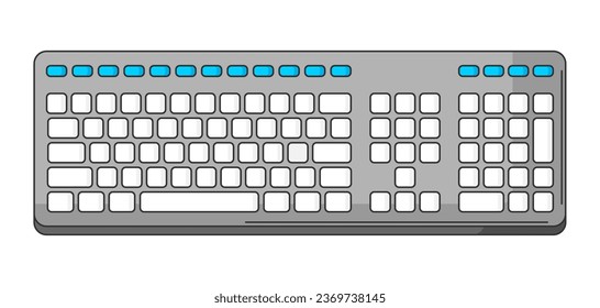 Illustration of keyboard. Computer equipment and work device.