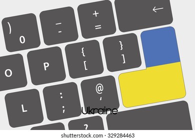 A Illustration of a Keyboard with the Enter button being the Flag of Ukraine
