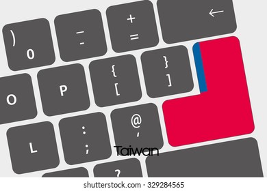 A Illustration of a Keyboard with the Enter button being the Flag of Taiwan