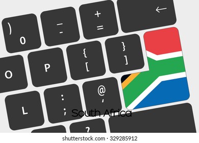A Illustration of a Keyboard with the Enter button being the Flag of South Africa