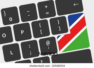 A Illustration of a Keyboard with the Enter button being the Flag of Namibia