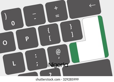 A Illustration of a Keyboard with the Enter button being the Flag of Nigeria