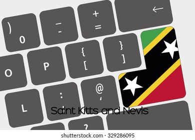 A Illustration of a Keyboard with the Enter button being the Flag of Saint Kitts and Nevis