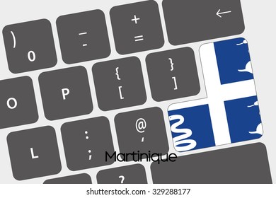 A Illustration of a Keyboard with the Enter button being the Flag of Martinique