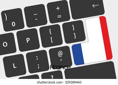 A Illustration of a Keyboard with the Enter button being the Flag of  France