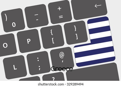 A Illustration of a Keyboard with the Enter button being the Flag of  Greece