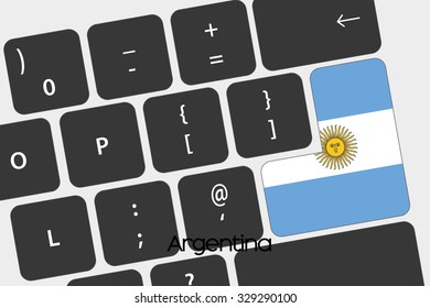 A Illustration of a Keyboard with the Enter button being the Flag of  Argentina