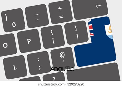 A Illustration of a Keyboard with the Enter button being the Flag of Anguilla