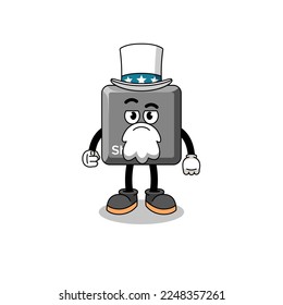 Ilustración de la caricatura de la tecla de selección del teclado con el gesto de quiero , diseño de caracteres