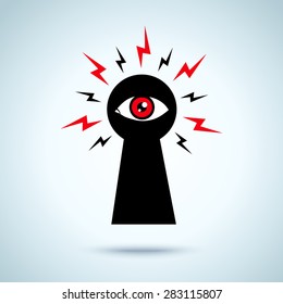 Illustration with keyhole and eye