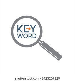 ilustración del icono de palabra clave o palabra clave, arte vectorial.