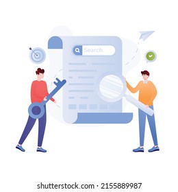 An illustration of keywording in flat style 


