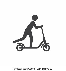 illustration of kick scooter, vector art.