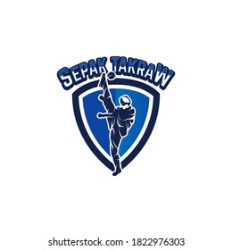 Illustration of kick volleyball logo design template