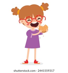 Illustration Of Kid With Biscuit