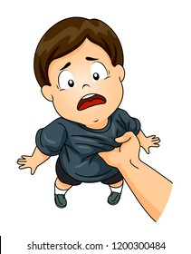 Illustration of a Kid Boy Being Pulled Up and Bullied by Another Person
