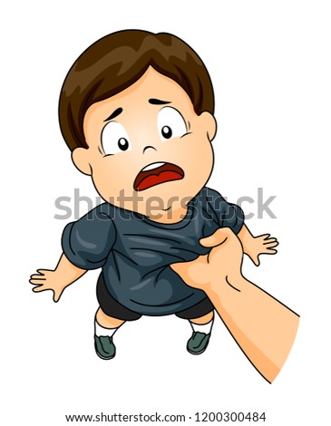 Illustration of a Kid Boy Being Pulled Up and Bullied by Another Person
