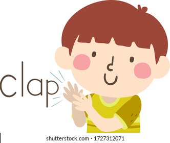 Illustration Of A Kid Boy Clapping And Producing Clap Sound