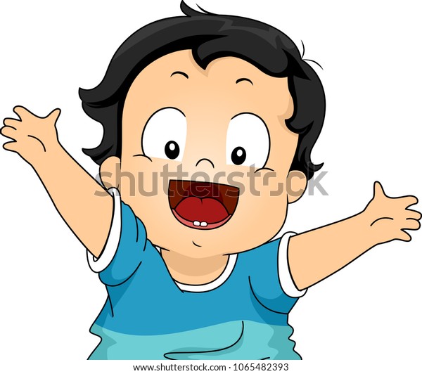 Illustration Kid Boy Happy Showing His Stock Vector (Royalty Free ...