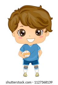 Illustration of a Kid Boy Playing European Handball