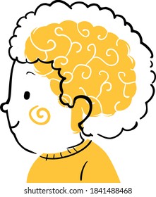 Illustration Of A Kid Boy In Profile And Showing His Brain