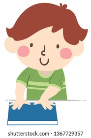 Illustration of a Kid Boy Showing Hand Span, an Arbitrary Non Standard Unit of Measurement