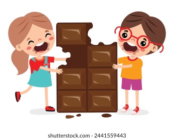 Illustration Of Kid With Chocolate