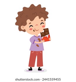 Illustration Of Kid With Chocolate